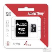 Карта памяти MicroSD 4 Gb 10 кл. Mirex c ад.
