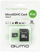 Карта памяти MicroSD 4 Gb 4 кл. Qumo c ад.