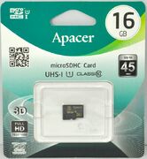 Карта памяти MicroSD 16 Gb 10 кл. Apacer без ад.