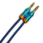 Audio cable (AUX) тканевый с мет. наконечником 3, 5F-3, 5F А 1.0 м