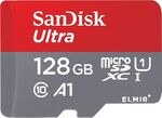 Карта памяти MicroSD 128 Gb 10 кл. Sandisk Ultra 80Mb/s с ад