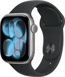 Умные часы Apple Watch Series 11 42 мм (алюминиевый корпус, черный/черный, спортивный силиконовый ремешок S/M)